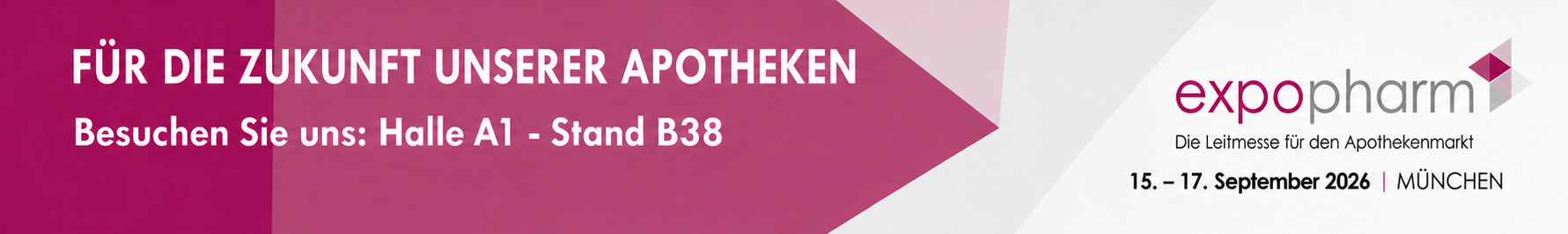 MEDIVISE auf der expopharm 2026 – Für die Zukunft unserer Apotheken. Besuchen Sie uns in Halle A1, Stand B38, 15.–17. September 2026 in München.